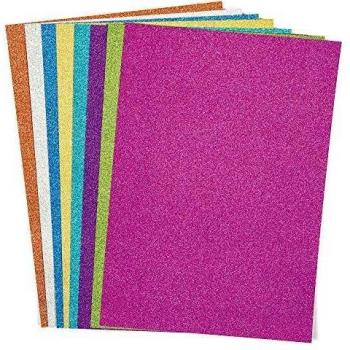 Glitter A4 Card 250gsm (Pack of 16) Paper & Card 8 assorted glitter colours