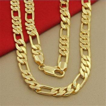 Collar de plata s925 Hip Hop, 8MM, diseño Figaro tres eslabones, oro 24 quilates, joyería de fiesta para hombres, regalo