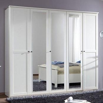Armoire de rangement blanche Pegane avec dimensions 225 cm x 210 cm x 58 cm