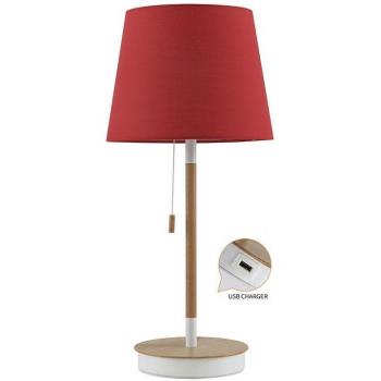 Encendedor de Mesa Rojo con Puerto de Carga USB