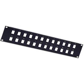 Pannello Patch 24 porte 2 HE Nero