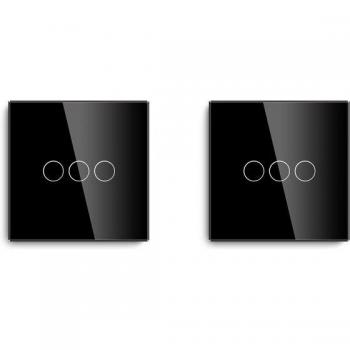 Bgraine commutateur tactile européen 3 voies en verre