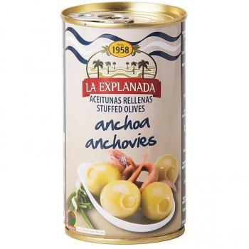 Grüne Oliven mit Anchovy-Füllung La Explanada – 350 g (Einzeldose)