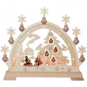 KWO Schwibbogen „Weihnachtsbaum“ – 40x43 cm, dekorative Kugeln
