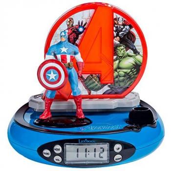 Lexibook RP500AV Marvel The Avengers Radio Alarm Nightlight Projector Multicolour (Red/Blue)