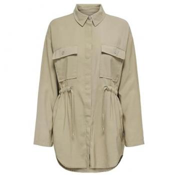 Camisa Beige de Manga Larga Only para Mujer