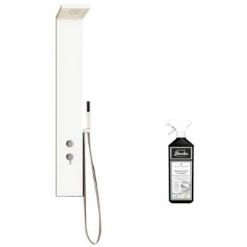 Columna de Ducha Aquastyle Kinedo Acero Inox. Blanco Matte + Briochin