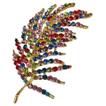 Polished Feather & Diamond Pin – Paulo Due Women's Collection