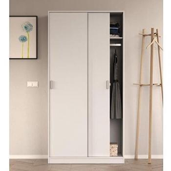 Armoire Paris Prix 2 Portes Coulissantes 200 cm Blanc