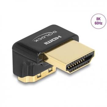 Delock 60016 HDMI Adapter 90° gewinkelt, Stecker zu Buchse, 8K 60Hz, Metall, Schwarz