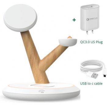 Soporte de Carga Magnética 30W: iPhone, Watch y AirPods