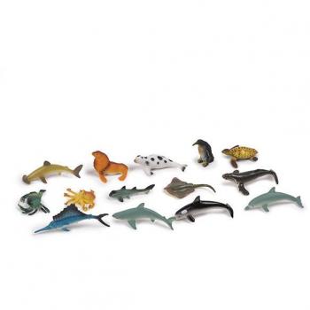 Set de Animales Marinos de Juguete, Tubo con 14 Figuras Oceánicas Miniatura