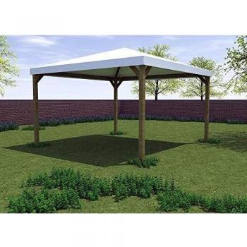 Gazebo da Giardino 364X364 Cm in Legno con Tetto Impermeabile