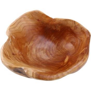 Natural Wood Fruit Bowl, Decorative Candy Dish, 20-24 Cm