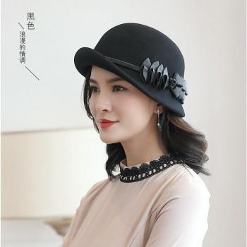 2022 Women's 100% Wool Felt Fedora with Asymmetric Brim 55-58cm