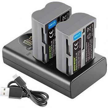 Nikon EN-EL3e 2-Pack 2100mAh Rechargeable Batteries + Dual USB Charger