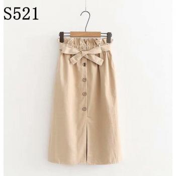 Falda de Algodón para Mujer, Cintura Alta, Estilo Casual
