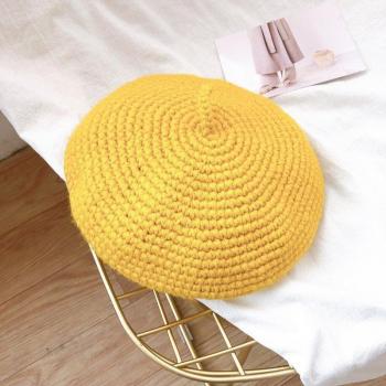 Octagonal Wool Beret Hat for Women