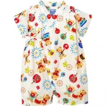 Miki House 12–7501‑491 White Jinbei for Kids