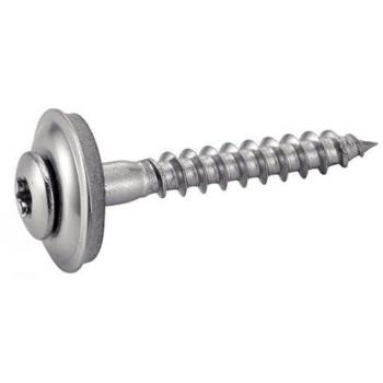 Testa Bombata Vite Sei Lobi in Legno con Rondella EPDM Ø20, Inox A2 4,5x25 mm – Pack 200