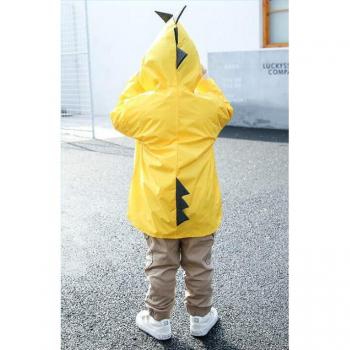 Veste extérieure imperméable pour enfants, couleur jaune, motif dinosaure