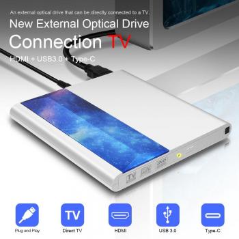 Deepfox USB 3.0 External DVD Drive with Type-C