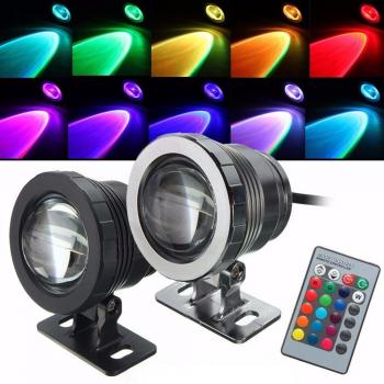 Lámpara subacuática RGB con mando remoto para estanques y jardines