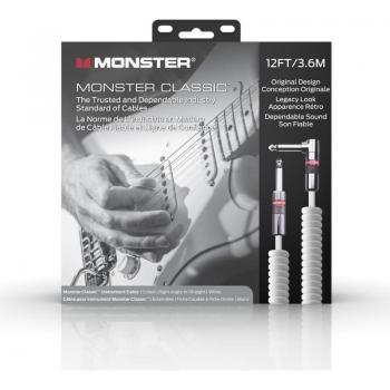 Monster Classic Pro Cable 21' Right Angle-Straight White