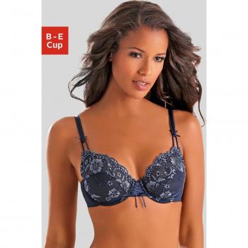 Lascana Dessous‑BH „Wanda“ – Zierschnürung, Spitze, Marinefarbe, Größe 80E