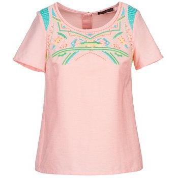 Soft Pink Adriana Blouse with Color Blocks