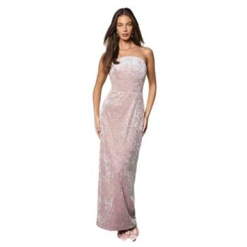 Velvet Sequin Beachwear Column Dress – Pink