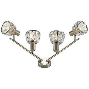 Plafond Lindby Kosta 4 lampes finition nickel