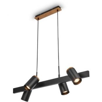 Suspension Duta GU10 4 Ampoules Noir Mat