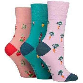 Women’s RHS 6‑Pair Gentle Grip Vegetable Cotton Socks (All Sizes)