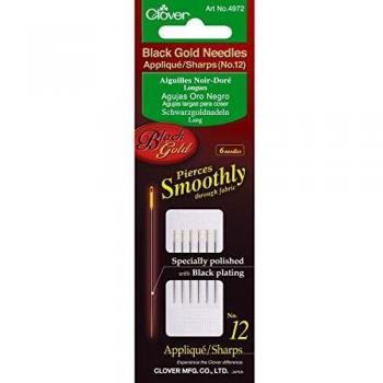 Clover Black Gold Applique / Sharps Needles Taille 12
