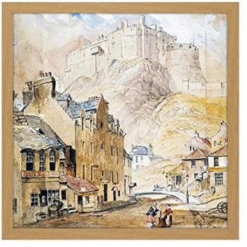 Artery8 Edinburgh Castle Wall Decor – 16x16 Light Oak Edition