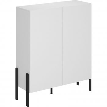 Mesa buffet Bérénice alto, doble puerta, acabado blanco