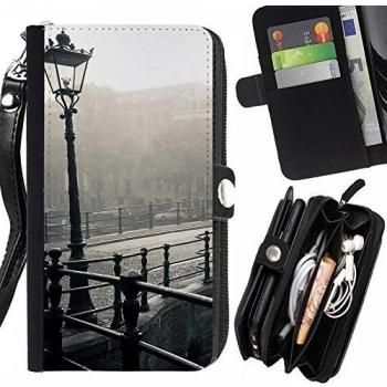 Funda de piel Peach Tech: tarjeta de crédito y monedero para HTC 10