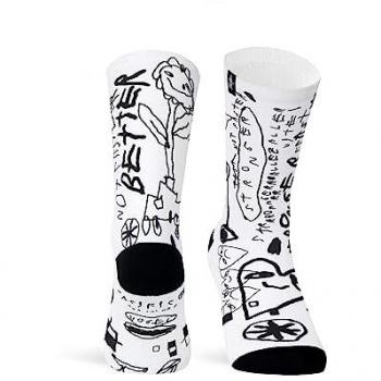 Calcetines Vogel Coolmax Sublimados Blanco y Negro 37-41