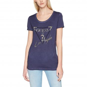 Camiseta de Mujer GUESS SS RN Los Ángeles, Color Azul (Acid Astral Aura), Talla Grande