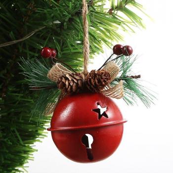 Décoration Maison Cloche de Noël Fer Arbre Pendentif Rouge-Vert-Blanc Jingle