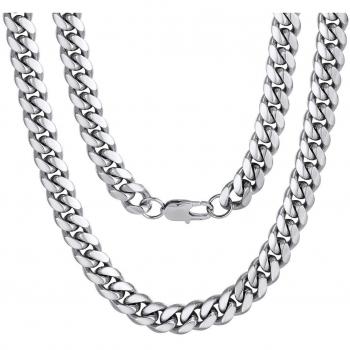 Collier Homme Chaîne Maille Gourmette 10MM 51cm Acier Inoxydable 316L