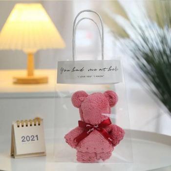 Playful Cartoon Bear Washcloth Handkerchief