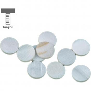 10 White Shell Dot Stickers for Guitar and Ukulele