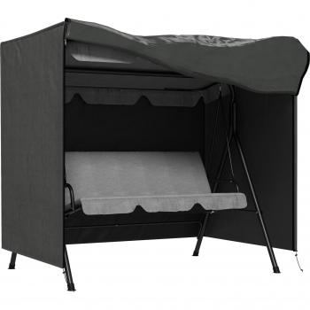 Manto protetor impermeável para móveis de jardim e baloiços – capa com fecho a correr, 177x114x152 cm (Cinza Escuro)