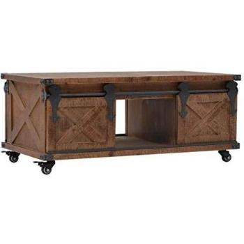 VidaXL Coffee Table Solid Fir Wood 35.8x20.1x15 Brown