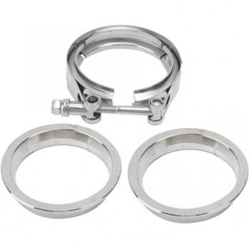 304 Stainless Steel V-Band Clamp Exhaust Downpipe Flange Kit (76mm)