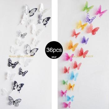 Set de Pegatinas 36 Unidades Mariposa Negra/Blanco