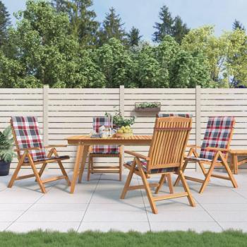 Set de 4 chaises de jardin Prolenta Premium, bois de teck incliné