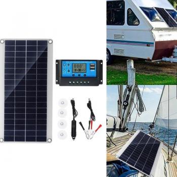 300W Flexible Solar Panel, Solar Cells for Car, RV, Boat, Home Roof, Van, Camping – Battery & Controller Module